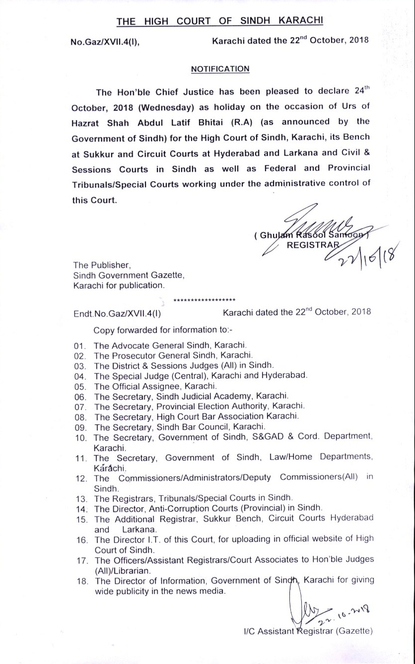 Welcome to High Court of Sindh